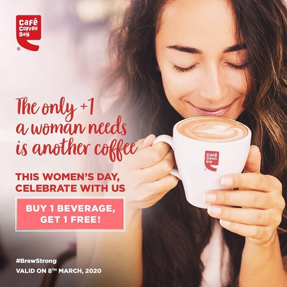 India Desire : Cafe Coffee Day Beverage BOGO Offer : Buy 1 Beverage & Get 1 Free on 8th March [Womens Day Special]